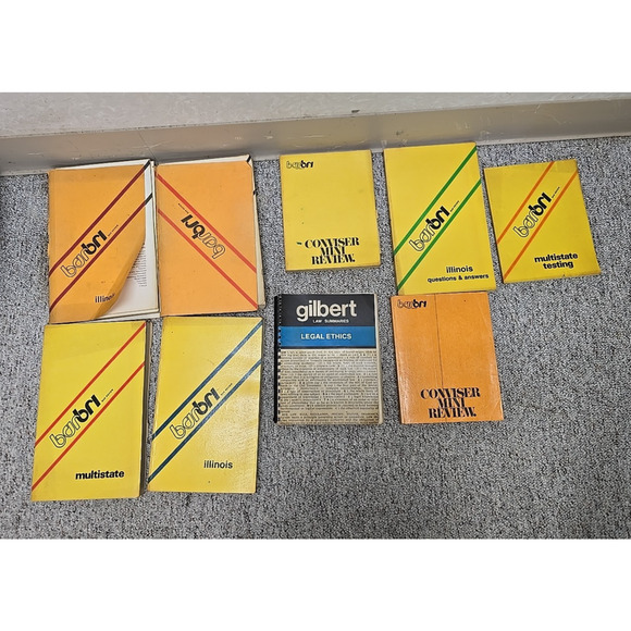 Lot of 9 Vtg Rare 70s Barbri Illinois Multistate & Gilbert Bar Exam Review Books - Picture 1 of 11